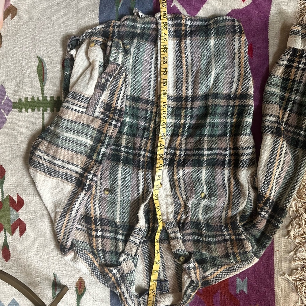 Vintage Raw Rags 100% Cotton Plaid Button-Up Flannel Shirt earth tones M - Picture 2 of 5